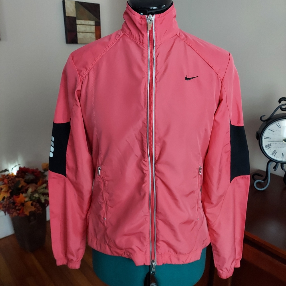Nike Full Zip Reflective Windbreaker Jacket Coral Women's S
